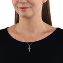 AMOR Halskette Damen, 925 Silber rhodiniert, Motiv Kreuz, Ansicht 2