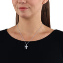 AMOR Halskette Damen, 925 Silber rhodiniert, Motiv Kreuz, Zirkonia weiß, Ansicht 2