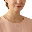 AMOR women's necklace, rhodium-plated 925 sterling silver, worn by model