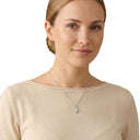 AMOR women's necklace, rhodium-plated 925 sterling silver, worn by model