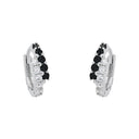 AMOR Ohrring (Creolen) Damen, 925 Silber rhodiniert, Zirkonia schwarz, Ansicht 3