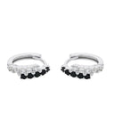 AMOR Ohrring (Creolen) Damen, 925 Silber rhodiniert, Zirkonia schwarz, Ansicht 4