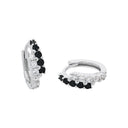 AMOR Ohrring (Creolen) Damen, 925 Silber rhodiniert, Zirkonia schwarz, Hauptbild