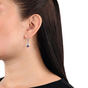 AMOR women's drop earrings, rhodium-plated 925 sterling silver, purple, view 2