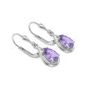 AMOR women's drop earrings, rhodium-plated 925 sterling silver, purple, view 3