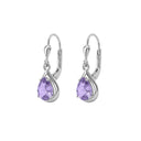 AMOR women's drop earrings, rhodium-plated 925 sterling silver, purple, view 5