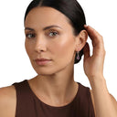 AMOR women's drop earrings, rhodium-plated 925 sterling silver, purple, worn by model