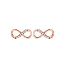 AMOR Ohrring (Ohrstecker) Damen, 925 Silber rosé vergoldet, Motiv Infinity, Zirkonia weiß, Ansicht 3