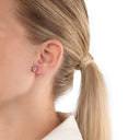 AMOR Ohrring (Ohrstecker) Damen, 925 Silber rosé vergoldet, Zirkonia weiß, Ansicht 2