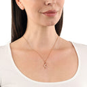 AMOR Halskette Damen, 925 Silber rosé vergoldet, Zirkonia weiß, Ansicht 2