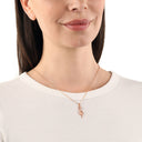 AMOR women's necklace, rose gold-plated 925 sterling silver, white cubic zirconia, view 3