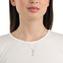 AMOR Halskette Damen, 925 Silber rhodiniert, Motiv Herz, Zirkonia blau, Ansicht 2