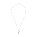 AMOR Halskette Damen, 925 Silber rhodiniert, Motiv Herz, Zirkonia blau, Ansicht 3
