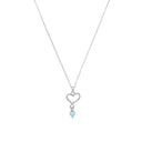 AMOR Halskette Damen, 925 Silber rhodiniert, Motiv Herz, Zirkonia blau, Hauptbild