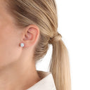 AMOR Ohrring (Ohrstecker) Damen, 925 Silber rhodiniert, Kristallglas weiß, Ansicht 2