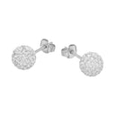 AMOR Ohrring (Ohrstecker) Damen, 925 Silber rhodiniert, Kristallglas weiß, Ansicht 3