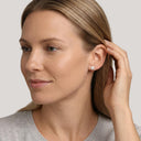 AMOR Ohrring (Ohrstecker) Damen, 925 Silber rhodiniert, Kristallglas weiß, am Model