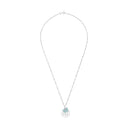 AMOR Halskette Damen, 925 Silber rhodiniert, Kristallglas blau, Ansicht 3