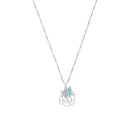 AMOR Halskette Damen, 925 Silber rhodiniert, Kristallglas blau, Hauptbild