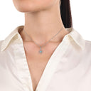 AMOR Collier Damen, 925 Silber rhodiniert, Motiv Blume, Ansicht 2