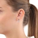 AMOR Ohrring (Ohrstecker) Damen, 925 Silber rhodiniert, Motiv Herz, Zirkonia weiß, Ansicht 2
