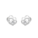 AMOR Ohrring (Ohrstecker) Damen, 925 Silber rhodiniert, Motiv Herz, Zirkonia weiß, Ansicht 3
