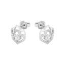 AMOR Ohrring (Ohrstecker) Damen, 925 Silber rhodiniert, Motiv Herz, Zirkonia weiß, Ansicht 4