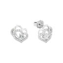 AMOR Ohrring (Ohrstecker) Damen, 925 Silber rhodiniert, Motiv Herz, Zirkonia weiß, Hauptbild
