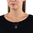 AMOR Halskette Damen, 925 Silber rosé vergoldet, Motiv Herz, Zirkonia weiß, Ansicht 2