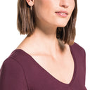 AMOR Ohrring (Creolen) Damen, 925 Silber rosé vergoldet, Zirkonia weiß, Ansicht 2
