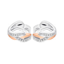 AMOR Ohrring (Creolen) Damen, 925 Silber silber / rosévergoldet (bicolor), Zirkonia weiß, Ansicht 4