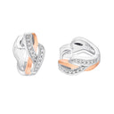 AMOR Ohrring (Creolen) Damen, 925 Silber silber / rosévergoldet (bicolor), Zirkonia weiß, Hauptbild