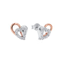 AMOR Ohrring (Ohrstecker) Damen, 925 Silber silber / rosévergoldet (bicolor), Motiv Herz, Zirkonia weiß, Hauptbild