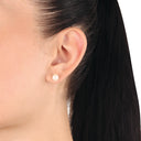 AMOR women's stud earrings, rhodium-plated 925 sterling silver, view 2