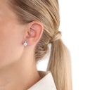 AMOR Ohrring (Ohrstecker) Damen, 925 Silber rhodiniert, Motiv Eule, Zirkonia schwarz, Ansicht 2