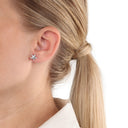 AMOR Ohrring (Ohrstecker) Damen, 925 Silber rhodiniert, Motiv Seestern, Zirkonia weiß, Ansicht 2