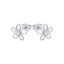 AMOR Ohrring (Ohrstecker) Damen, 925 Silber rhodiniert, Motiv Blume, Zirkonia weiß, Ansicht 4