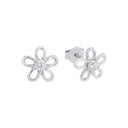 AMOR Ohrring (Ohrstecker) Damen, 925 Silber rhodiniert, Motiv Blume, Zirkonia weiß, Hauptbild
