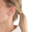AMOR Ohrring (Ohrstecker) Damen, 925 Silber rhodiniert, Motiv Blume, Zirkonia weiß, Ansicht 2