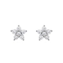 AMOR Ohrring (Ohrstecker) Damen, 925 Silber rhodiniert, Motiv Blume, Zirkonia weiß, Ansicht 3