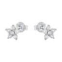 AMOR Ohrring (Ohrstecker) Damen, 925 Silber rhodiniert, Motiv Blume, Zirkonia weiß, Ansicht 4