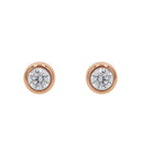 AMOR Ohrring (Ohrstecker) Damen, 925 Silber rosé vergoldet, Zirkonia weiß, Ansicht 3