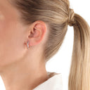 AMOR Ohrring (Creolen) Damen, 925 Silber rosé vergoldet, Zirkonia weiß, Ansicht 2