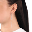 AMOR women's threader earrings, rhodium-plated 925 sterling silver, view 2