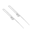 AMOR women's threader earrings, rhodium-plated 925 sterling silver, view 3