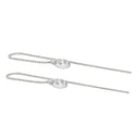 AMOR women's threader earrings, rhodium-plated 925 sterling silver, view 4