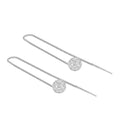 AMOR women's threader earrings, rhodium-plated 925 sterling silver, view 3
