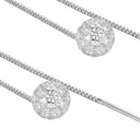AMOR women's threader earrings, rhodium-plated 925 sterling silver, view 4