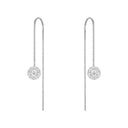 AMOR women's threader earrings, rhodium-plated 925 sterling silver, main image