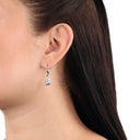 AMOR women's drop earrings, rhodium-plated 925 sterling silver, blue, view 10